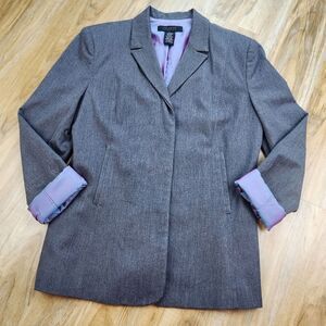 🐞The Limited Stretch Gray w/Iridescent Purple Lining Career Blazer Medium